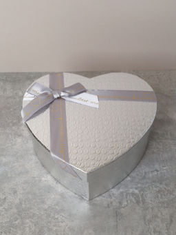 Коробка подарочная Сердце 3 штуки 22х20х9 см / 3405-03 /уп 36/серебро - ГалеонТрейд фото 3