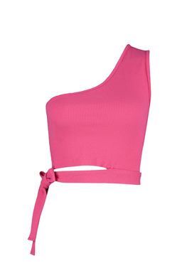 Trendyolmilla Tarc?n Tek Omuz Fitted/Vucuda Oturan Baglama Detayl? Fitilli Orme Bluz TWOSS22BZ1558 фото 6