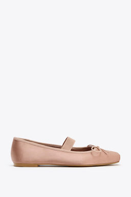SATIN BALLET FLATS WITH BOW - Zara фото 10