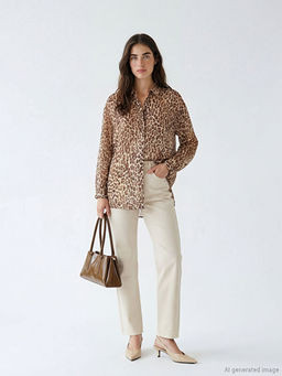 Leopar Desenli Kad?n G?mlek Tunik