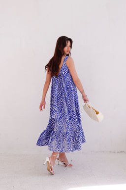 9413 Платье Мальдивы для пляжа и фотосъёмки сине-белое (остаток: 42-44) - Martichelli фото 9