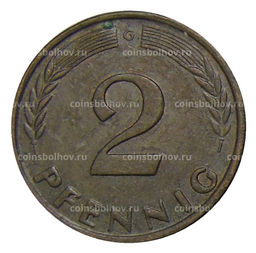 Монета 2 пфеннига 1960 года G Германия