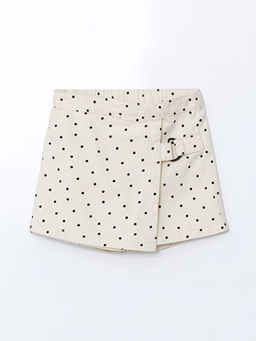 Beli Lastikli Puantiyeli K?z ?ocuk ?ort Etek