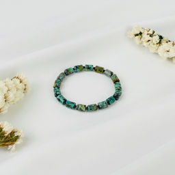 Браслет из Хризоколлы и Обсидиана 17 см