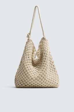 BOLSO DE HOMBRO MACRAM? / Marr?n Arena - Zara фото 5