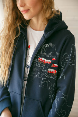 Толстовка на молнии женская Lofoten Landscape - Captain's mate фото 21