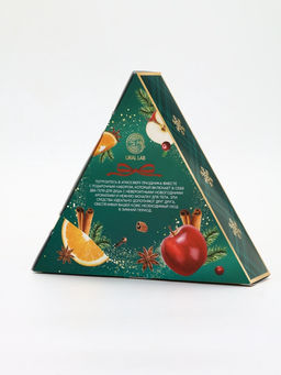 Подарочный набор новогодний: гель для душа 2 шт х100 мл, мочалка для тела, аромат яблоко и глинтвейн, URAL LAB