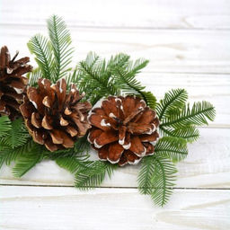 Ветка искусственная 21 см с шишками / N127-298 /уп 50/500/Новый год - Галеонтрейд фото 3