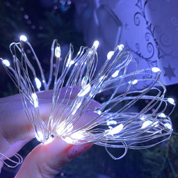 ULD-S0500-050/SCB/2AA WHITE IP20 DEW Гирлянда светодиодная на батарейках 2AA (не в/к), Роса, 5м. 50 светодиодов. Белый свет. Провод медный. TM Uniel