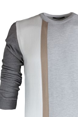 TRENDYOL MAN Gri Slim Fit Pamuklu Bisiklet Yaka Renk Bloklu Triko Kazak TMNAW21KZ0566 - Trendyolmilla фото 8