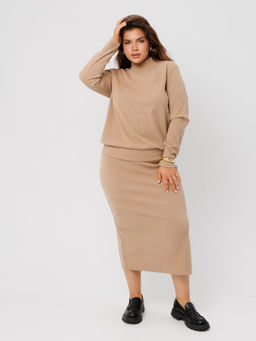 Костюм женский К-242 (лапша Софт г/к) Бежевая