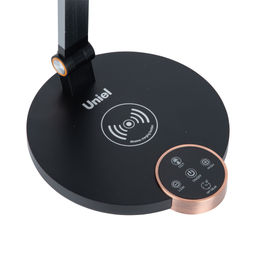 ULM-D113 18W/3000-6000K/DIM BLACK Светильник настольный светодиодный с беспроводной зарядкой телефонов. Сенсорный выключатель. Диммер. Черный. TM Uniel