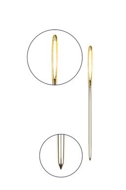 Иглы для шитья ручные Gamma N-313 гобеленовые №13-18 2 шт. в конверте с прозрачным дисплеем острие закругл