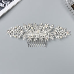 Гребень для волос «Розмари», цветочный, 16×6 см, серебро