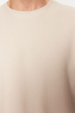 Tas Oversize %100 Pamuklu Dokulu T-Shirt TMNSS24TS00156