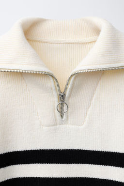 STRIPED KNIT SWEATER WITH ZIP - Zara фото 3