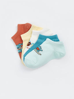 Bask?l? Erkek Bebek Patik ?orap 5li - Waikiki фото 3