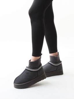 04-X-337 GRAY Угги женские (натуральная замша, 100% шерсть)