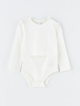 Bisiklet Yaka Uzun Kollu Basic Erkek Bebek ??t??tl? Bodysuit