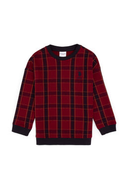 Erkek _ocuk Bordo Bisiklet Yaka Sweatshirt