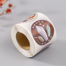 Наклейка бумага Бохо, d=3.8 см, 252 шт. в рулоне