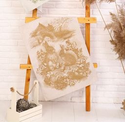 Полотенце жаккардовое Премиум Весенний кролик 50*70 см.