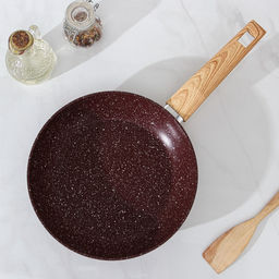 Сковорода Magistro Natural. Brown, d=24 см, кованый алюминий, ручка soft-touch, антипригарное покрытие, индукция, коричневая фото 2