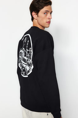 TRENDYOL MAN Lacivert Oversize/Genis Kesim S?rt Bask?l? Ici Polar/S?cak Tutan Pamuk Sweatshirt TMNAW22SW0796 - Trendyolmilla фото 21