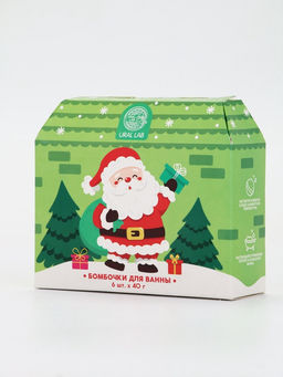 Бомбочки для ванны в домике «Дед Мороз», набор 6 шт х 40 г, URAL LAB