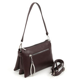 Женская сумка через плечо из эко кожи с пятью отделениями 95350 Коричневый