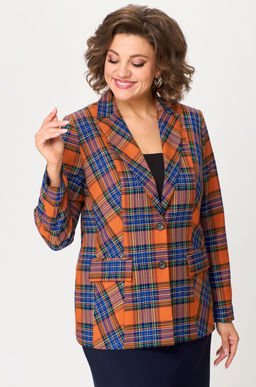 Костюм БелЭльСтиль 412/597 клетка терракот+синий фото 3