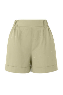 Trendyolmilla Ac?k Haki %100 Pamuk Beli Lastikli Tas Detayl? City Boy Sort & Bermuda TWOSS25SR00229  фото 5