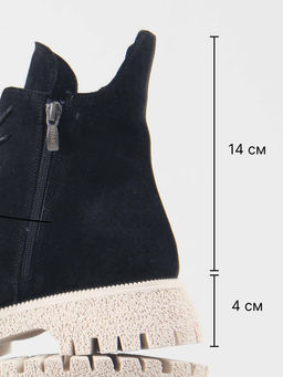 Ботинки 228.V.1541be. Черный замша/Мех