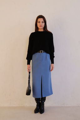 11217 Юбка миди-макси тёмно-голубая - Martichelli фото 7