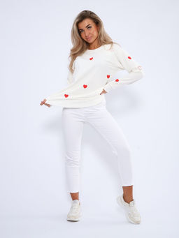 Свитшот женский, модель 173, трикотаж (46 размер, Романтика, молочный)