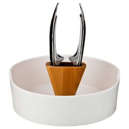 НАБОР ДЛЯ КОЛКИ ОРЕХОВ NATIVE 2ПР.: БЛЮДО + ЩИПЦЫ ДЛЯ ОРЕХОВ Д=18,5 СМ. В=7 СМ