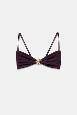 TOP BIKINI FRUNCES CARACOLA / Marr?n - Zara фото 8