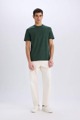 New Regular Fit Bisiklet Yaka Basic Duz K?sa Kollu Tisort - Defacto фото 3