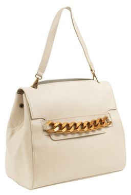 Сумка женская Sefaro Exotic из телячьей кожи светло-бежевая 32×25×15 см