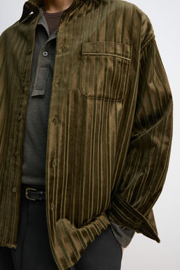 EMBOSSED VELVET STRIPED SHIRT