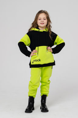 886Д Костюм детский "Черный/салатовый"