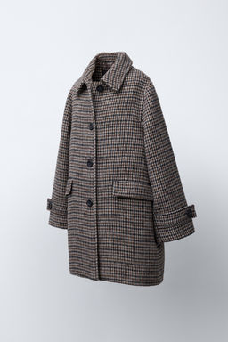 LONG CHECKED WOOL COAT - Zara фото 2