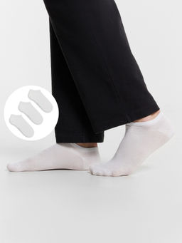 Цена за 5 пар! Носки мужские укороченные белые в наборе, 3 пары