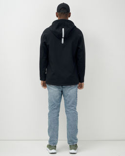 Ветровка спортивная мужская с капюшоном softshell черного цвета 9563Ch - Mtforce фото 7