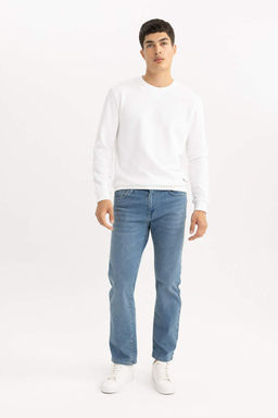 Джинсовые брюки Sergio Regular Fit Normal Mold с нормальной талией и зауженными штанинами - Defacto фото 2