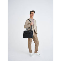 Кожаная деловая сумка для ноутбука Halston Black - Lakestone фото 11