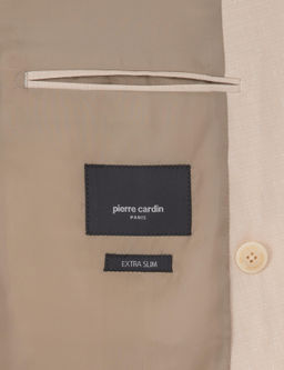Bej Ex. Slim Fit Kruvaze Tak_m Elbise