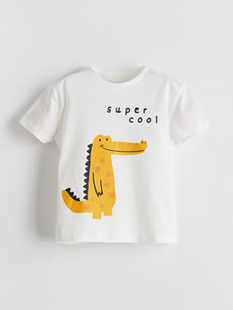 Bisiklet Yaka Timsah Bask?l? Erkek Bebek Ti??rt