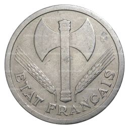 Монета 2 франка 1943 года Франция