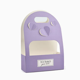 Цена за 5 шт. Переноска для цветов с вырезными сердечками «Только для тебя!»,сиреневая 20 × 30 × 8 см